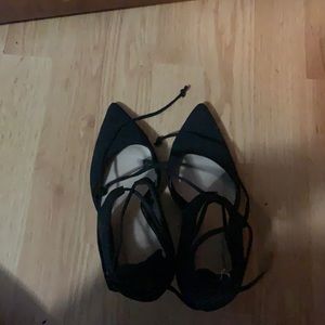 Black lace up heels